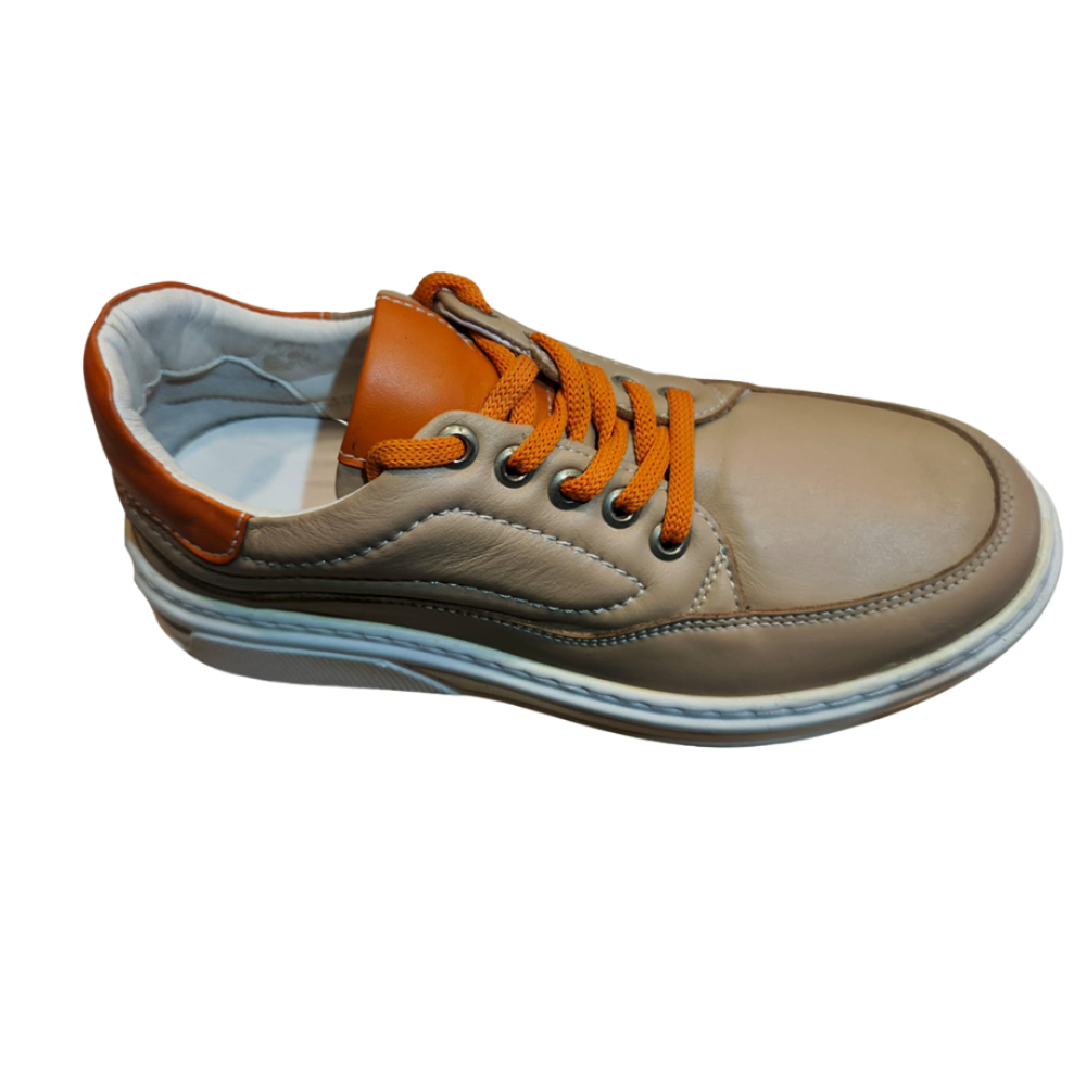 Mehmet Ali Saraç Deri Ayakkabı Krem Turuncu